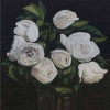 Chlak drawing of white roses