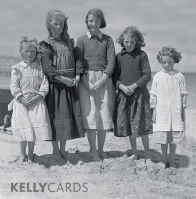 five young girls on a beach in the aran islands
