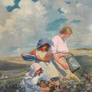 family picking Blabkberries
