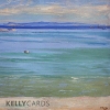 painting of a blue sea on a sunny day