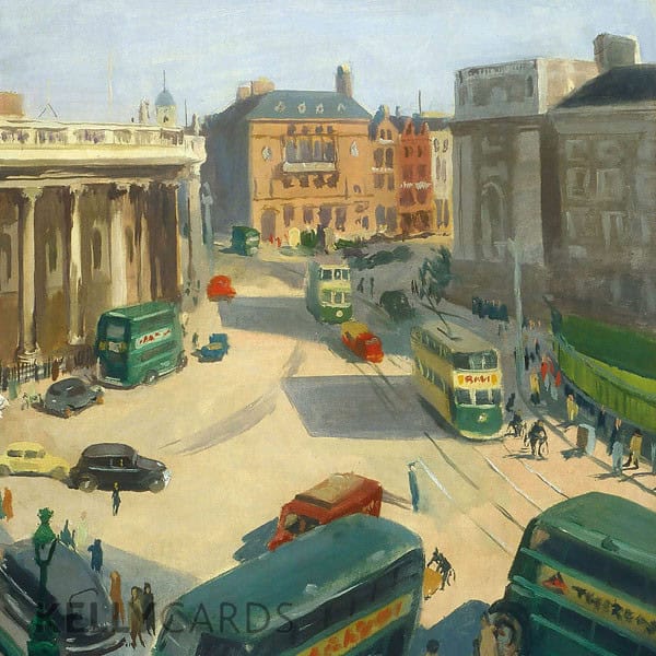 painting depicting College Green in Dublin